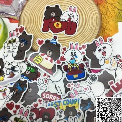 40 pcs Anime bear friend Stickers for Car Styling Bike Motorcycle Phone book Travel Luggage toy Funny Sticker Bomb Decals