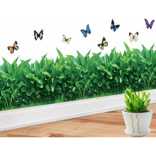 Home decor Baseboard Green grass waterproof DIY Removable Art Vinyl Wall Stickers Decor Bedroom Living Room Mural Decal