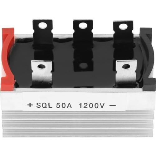 2Pcs SQL50A Three Phase Diode Bridge Rectifier silicon rectifier full bridge 2.4*1.4*1.6inch bridge rectifier set 50A 1200V