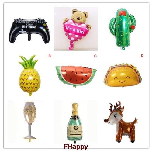 Fruit Watermelon Pineapple Orange Foil Balloon Cactus Happy Birthday Balloons Wedding Holiday Festival Decoration Toy