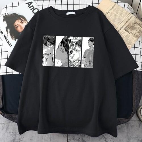 Haikyuu Oikawa Tooru Mans T-shirt Oversized Hip Hop Plus Casual Short Sleeve Black T shirt Summer Graphic Hip Hop T shirts