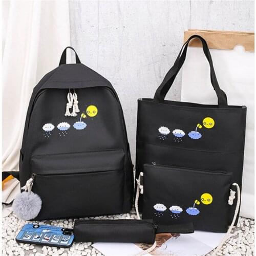 2020 New Arrival Canvas Backpack 3 Pcs/set Women School Backpacks Schoolbag For Teenagers Man Student Book Bag Boys Satchel