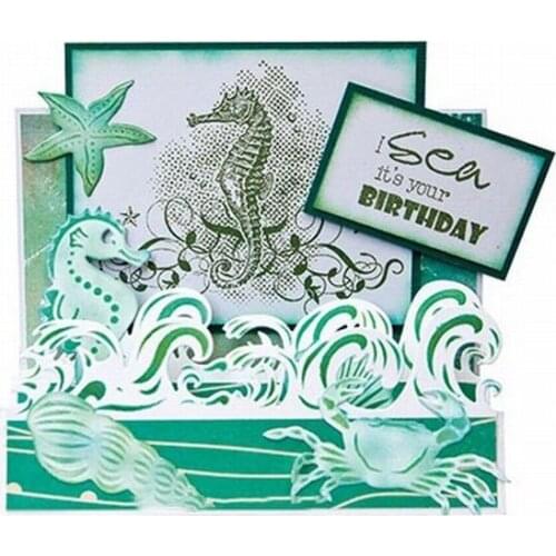 JMCRAFT 2021 Seahorses And Crabs In The Sea #12 Metal Cutting Dies DIY Scrapbook Handmade Paper Craft Metal Steel Template Dies