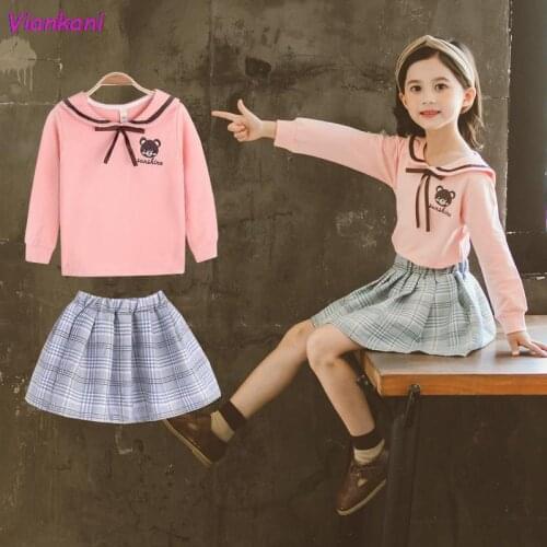 Children Clothing Set 2021 Autumn Teenage Kids Girls Clothes Kids Sweatshirt + Skirt 2PCS Suits Girls Clothes 6 7 10 11 12 Years