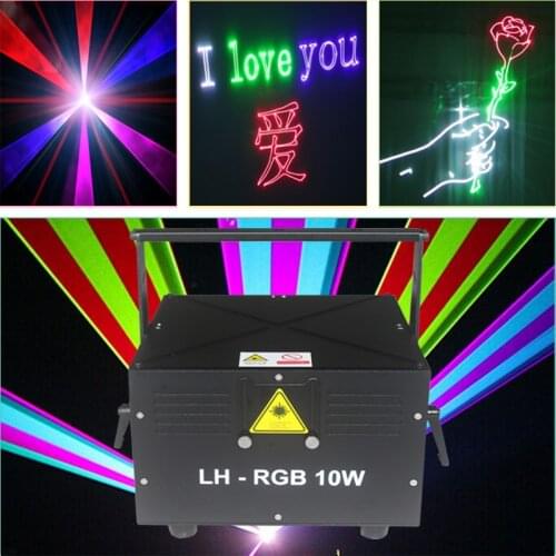 Free Shipping 10W RGB laser animation scanner projector ILDA DMX dance bar Xmas Party Disco DJ effect Light stage Lights Show