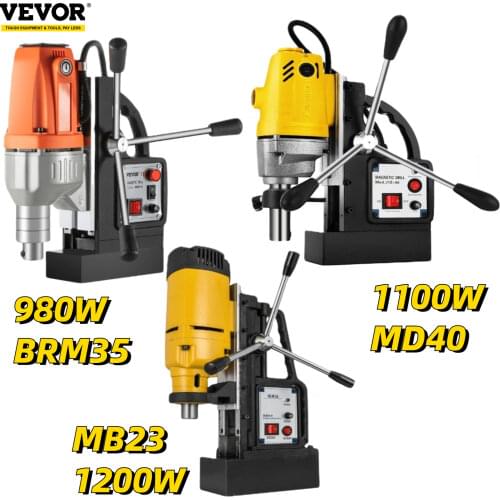 VEVOR MD40 MB23 BRM35 Magnetic Drill Press 980W 1100W 1200W Electric Bench Drilling Rig Machine for Engineering Steel Structure
