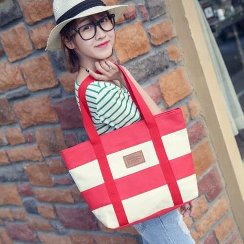 Fashion Ladies Canvas Handbag 2 Pcs Set Large Capacity Single Shoulder Bag Casual Simple Hit Color Plaid Shopping Bag Purse Bag