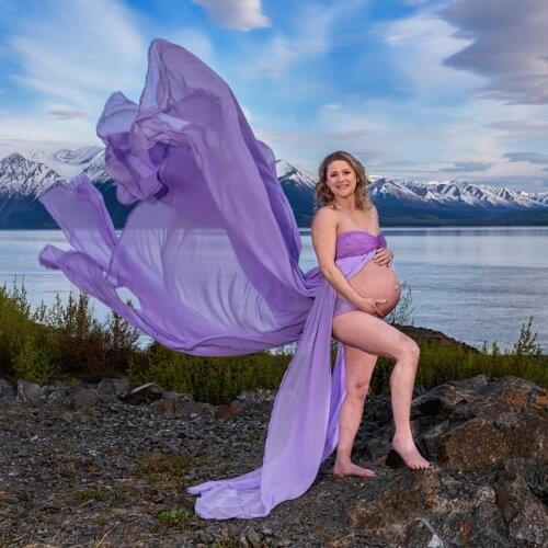 NewSexy Maternity Pregnancy Dress Photography Props Split Front Long Pregnant Dress For Women Photo Shooting Maxi Maternity Gown