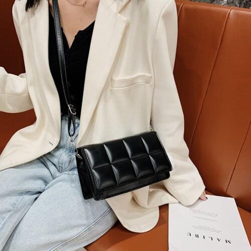 New Designer Solid Color Weave Square Shoulder Bags Women Branded Luxury Pu Leather Handbag And Purse Cross Body High Quality