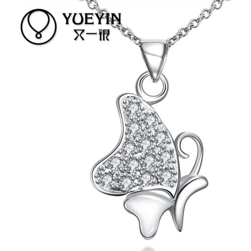 New style silver plated Crystal pendant necklace for women jewelry red stone Original designs red blue orange stone
