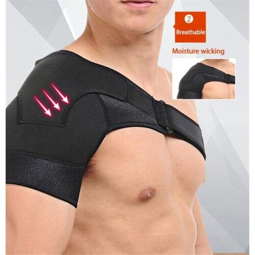 Shoulder Brace with Pressure Pad Adjustable Gym Sports Care Single Shoulder Support Back Guard Strap Wrap Belt Band Pads Bandage