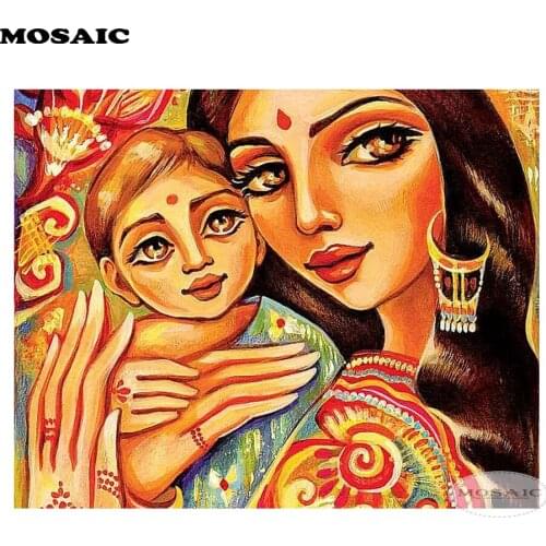 Square drill diy diamond painting baby and mother 3d full diamond embroidery Mosaic,home decoration