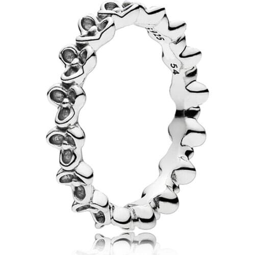 Authentic 925 Sterling Silver Floral Elegance Europe Ring For Fashion Women Bead Charm Gift DIY Jewelry