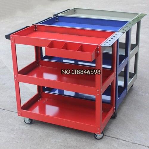Hand Push Maintenance and Assembly of Mobile Hardware Functional Cabinet Shelf Three Layer Tool Car
