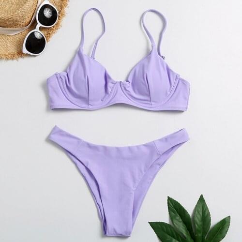 Sexy Push Up Swimwear Women Bandeau Bandage Bikinis Set Solid Push-up Brazilian Swimsuit Beachwear Ladies Bathing Suit Biquinis