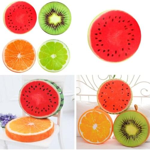 Universal 3D Fruit Round Chair Cushion Soft Removable Washable High Quality Sofa Pillow Home Decoration Office Seat Cushion Mat