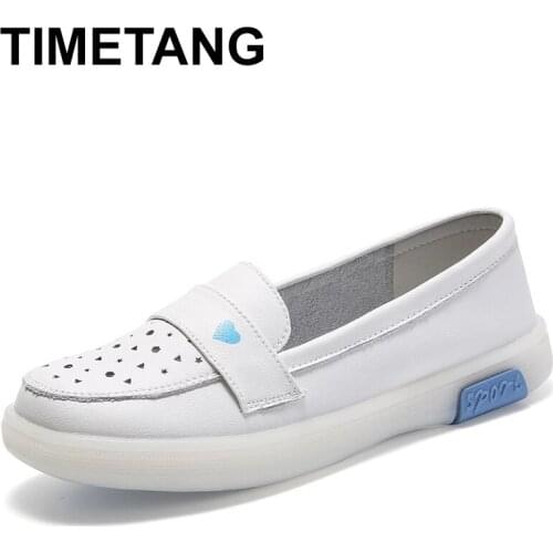 TIMETANG Casual Woman Shoe Female Footwear Autumn Round Toe Soft Moccasin Dress Comfortable Fall Small Breathable Nurse Summer