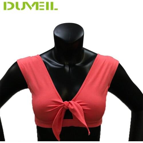 Women Front tie Back V Design Sports Bra Sexy Fitness Bra Yoga Compression Workout Tops Sleeveless Vest Quick Dry Underwear