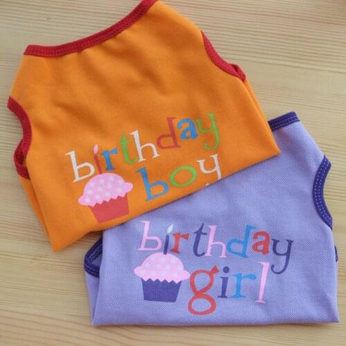 Pet Puppy Dog Vest Summer Casual Birthday T-shirt Birthday Girl & Boy Clothes for Small Dog Son Daughter