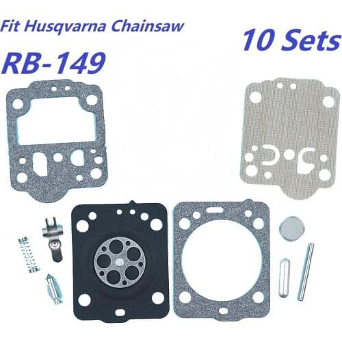 10Sets/lot For ZAMA RB-149 RB 149 Carburetor Repair Rebuild Diaphragm Kit Fit HUSQVARNA 240 236 235 435 E JONSERED CS2238 CS2234