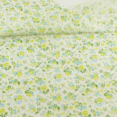100% Cotton Fabrics Green and Yellow Flower Design Sewing Cloth Tecido Tissue Tilda Fat Quarter Crafts Dolls CM Patchwork Fabric