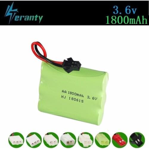 1800mah 3.6v Rechargeable Battery For Rc toys Cars Tanks Robots Gun NiMH Battery AA 3.6v 700mah Batteries Pack For Rc Boat 1PCS