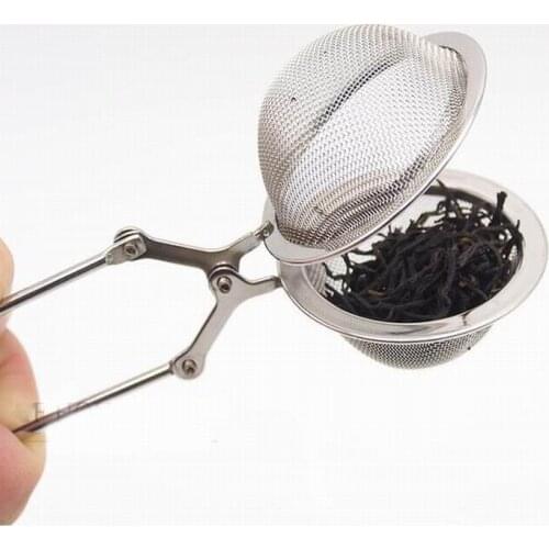 200pcs High Quality Loose Spring Spoon coffee Tea Mesh Ball Infuser Stainless Steel Filter Teaspoon Squeeze Strainer