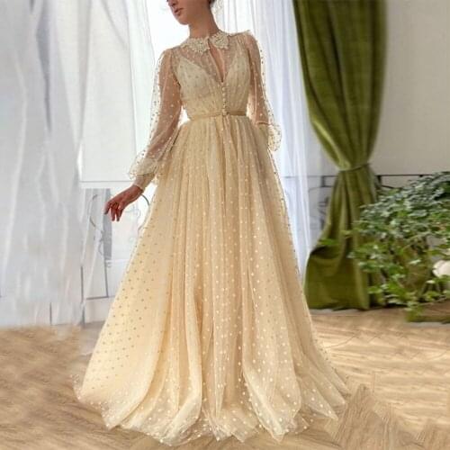 2020 Elegant Party Wear Applique Dots Sashes Lace Long Gown Spaghetti Straps Evening Dress