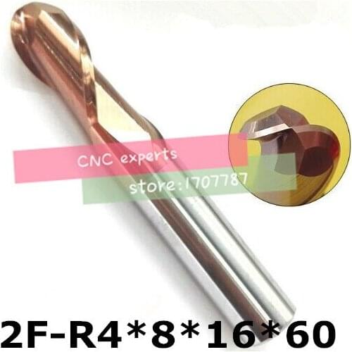 2F-R4.0 HRC60,carbide Square Flatted End Mills coating:nano TWO flute diameter 8 mm, The Lather,boring Bar,cnc,machine