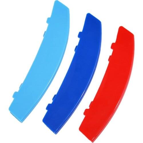 3pcs Car 3D M Styling Front Grille Trim Strip Cover Bumper Stripes Cover Stickers For BMW 5 Series E60 2004-2010 Grille Sport