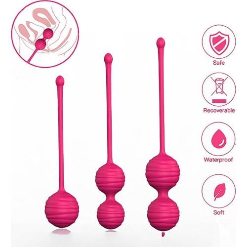 3PCS/Set Safe Silicone Smart Ball Kegel Ball Ben Wa Ball Vagina Tighten Exercise Machine Vaginal Geisha Ball Sex Toys for Women