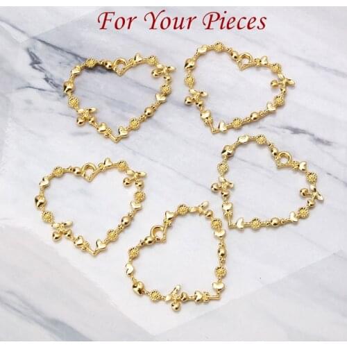 5Pcs Sweet Heart Blank Resin Frames Pendant Open Bezel Setting UV Resin DIY Accessories Necklace Earring Jewelry Making