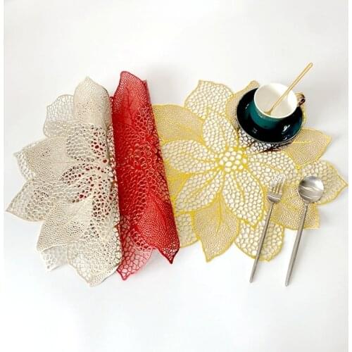 6/4pcs Flower Shape PVC Placemat Table Mats Steak Pad Anti-scalding Insulation Pads INS Nordic Hotel Restaurant Home Decor