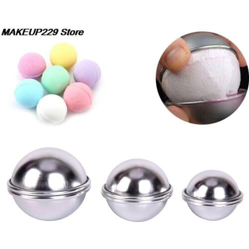 6pcs/3 sets Bath Bomb Molds Aluminum Alloy Ball Sphere Bath Bomb Mold Cake Baking Pastry Mould