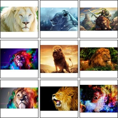 7 Sizes Available Lion Series 5D DIY Diamond Painting Full Square Diamond Embroidery Sale Rhinestones Mosaic Handwork Picture