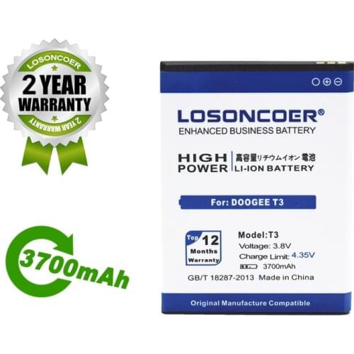 LOSONCOER Battery 3700mAh Battery For Doogee T3 Mobile Phone Battery