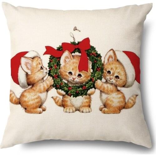 Artinlive 45*45 Sofa Linen Throw Pillowcase Christmas Waist Cushion Cover Office Home Decor Pillow Case housse de coussin