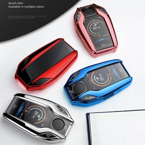 Car Key Case TPU Fully Protection Cover for BMW Serie 5/7 6GT BMW X5 X3 X4 X7 G12 G30 G31 G32 i8 for BMW LED Display Key Case