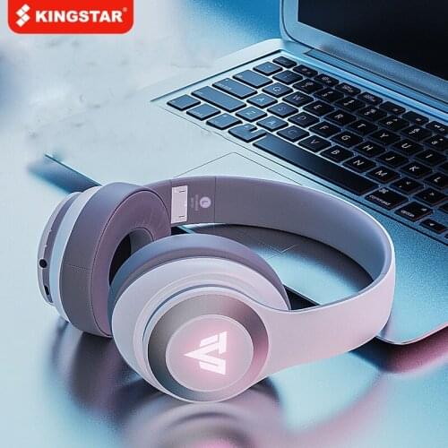 KINGSTAR Head-Mounted Wireless Bluetooth Headset LED Light Effect Bluetooth Headset Metal Folding Subwoofer Microphone Headset