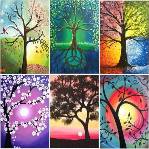 Diy 5d Diamond Painting Cross Stitch tree picture square Rhinestones full Diamond Embroidery Cartoon diamond Mosaic Handicraft