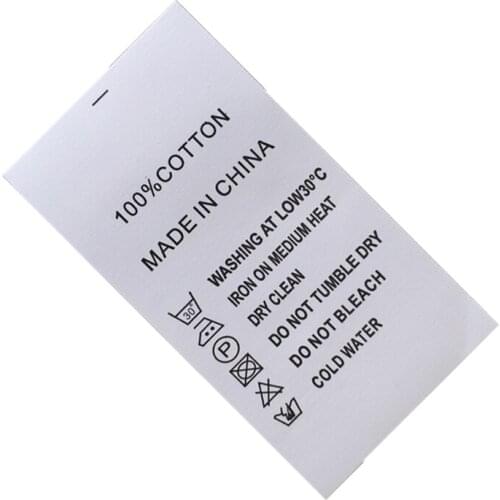 Customized Care Instruction Garment Labels Custom Paper Care Label For Clothes Washing Labels Own Logo Of Care Paper Tags