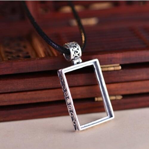 Joanlyn Thai Sterling Silver Pendant Blank Rectangle Pendant Setting (20x28mm Rectangle Blank) P013B