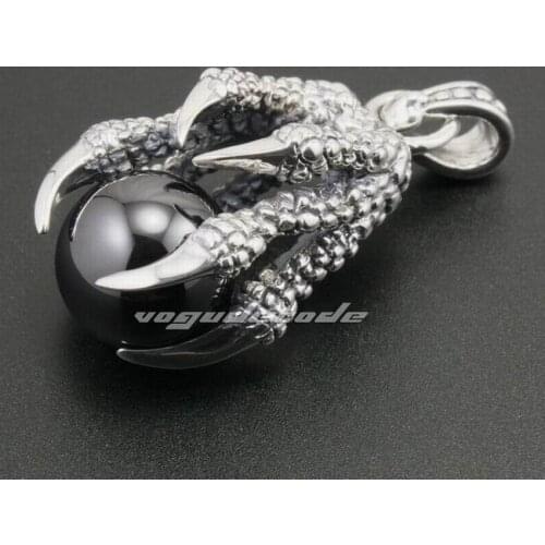 Dragon Claw 925 Sterling Silver Mens Biker Rock PUnk Pendant 8C002