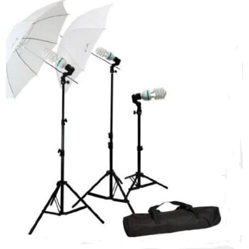 Amopofo Photography Studio 3 Kit+Three Bulbs/E27 Swivel Socket/Stand+Umbrellas Carrying Case , DHL Free Shipping