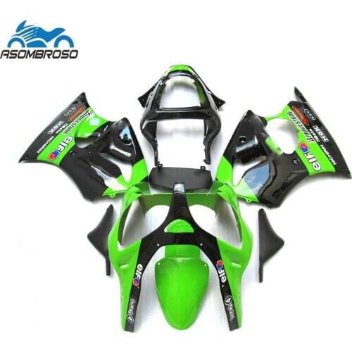 Free Customize Motorcycle parts Injection for Kawasaki Ninja ZX6R fairing kit 2000 2001 2002 green black set zx6r 00 01 02 YH19
