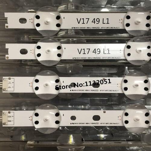 4 Pieces/lot New Kit strip For LG 49UV340C 49UJ6565 49UJ670V 49 V17 ART3 2862 2863 6916L-2862A 6916L-2863A V1749L1