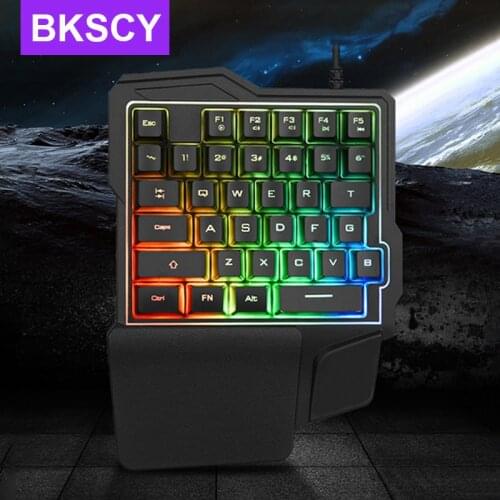 One-Handed Mechanical Gaming Keyboard RGB Backlit Portable Mini Gaming Keypad Game Controller for PC PS4 Xbox Gamer Keyboard