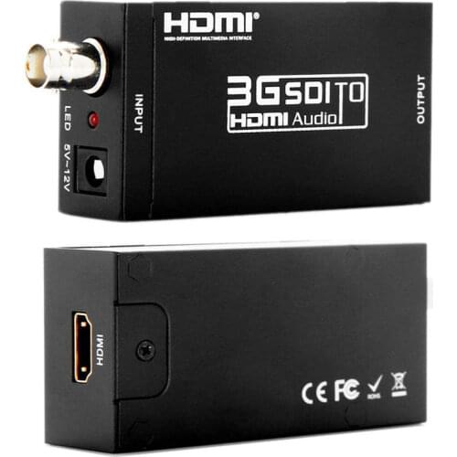Kaycube MINI Extender BNC 3G SDI to HDMI Converter SD-SDI HD-SDI to HDMI Adapter with Power Adapter US EU Plug Black Mini Size