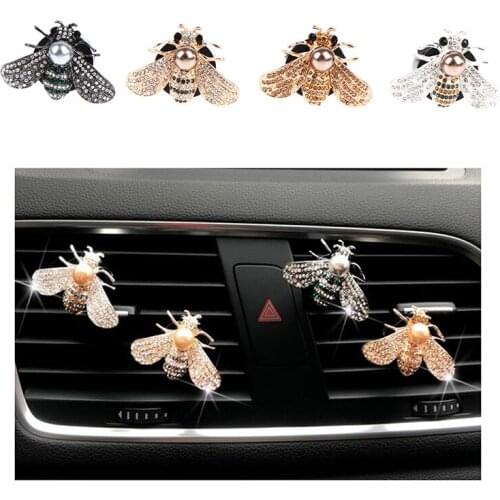 Fashion Angel & Bee Car Accessories Air outlet clip Rhinestone Diamond Perfume clip Air outlet clip Air freshener accessories