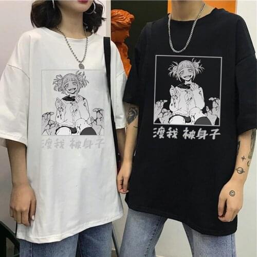 Harajuku My Hero Academia Mens Tshirt Short Sleeve Casual Streetwear Himiko Toga Funny Tops